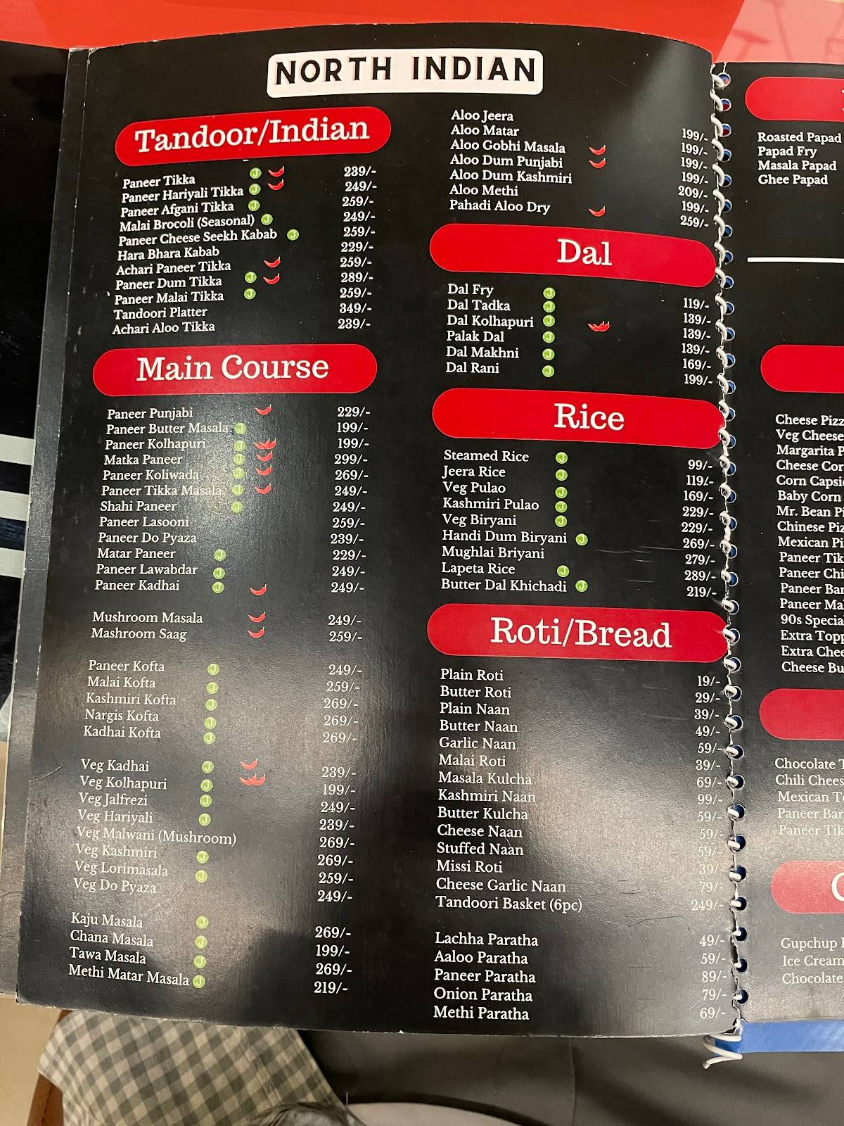 The 90s Café - Chapter 2 menu