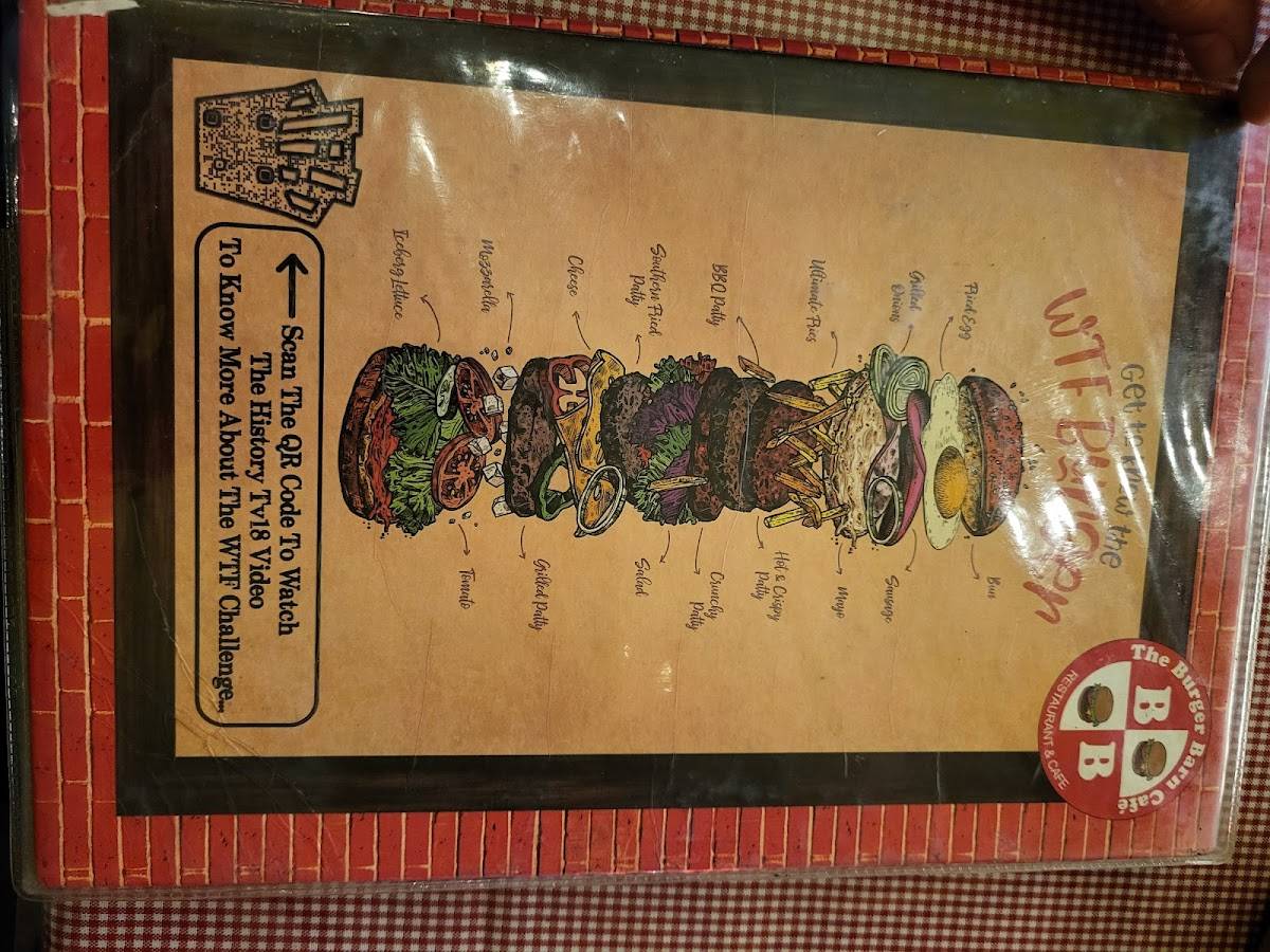 The Burger Barn Cafe menu