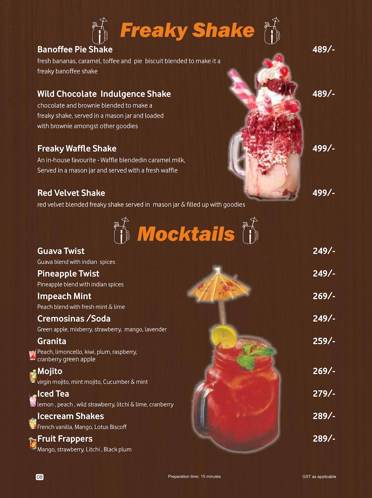 The Chocolate Room Mohali menu