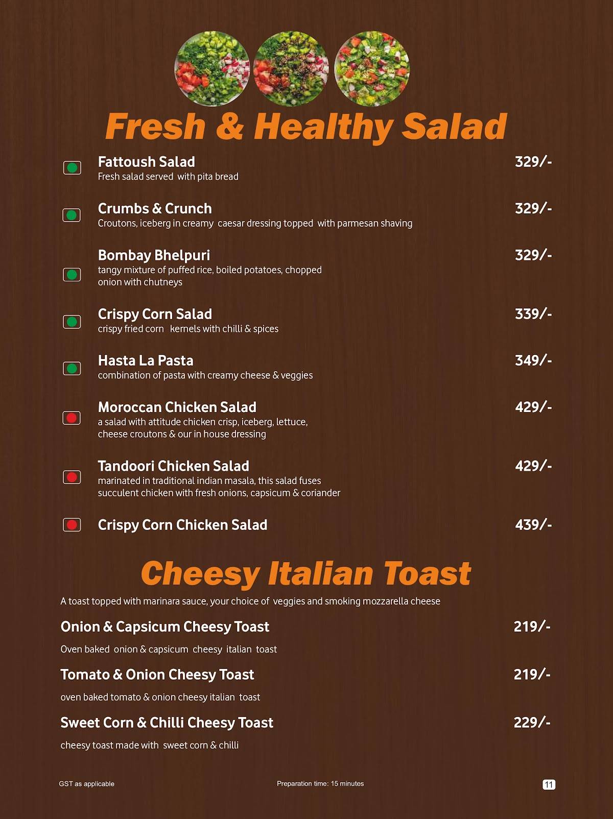 The Chocolate Room Mohali menu