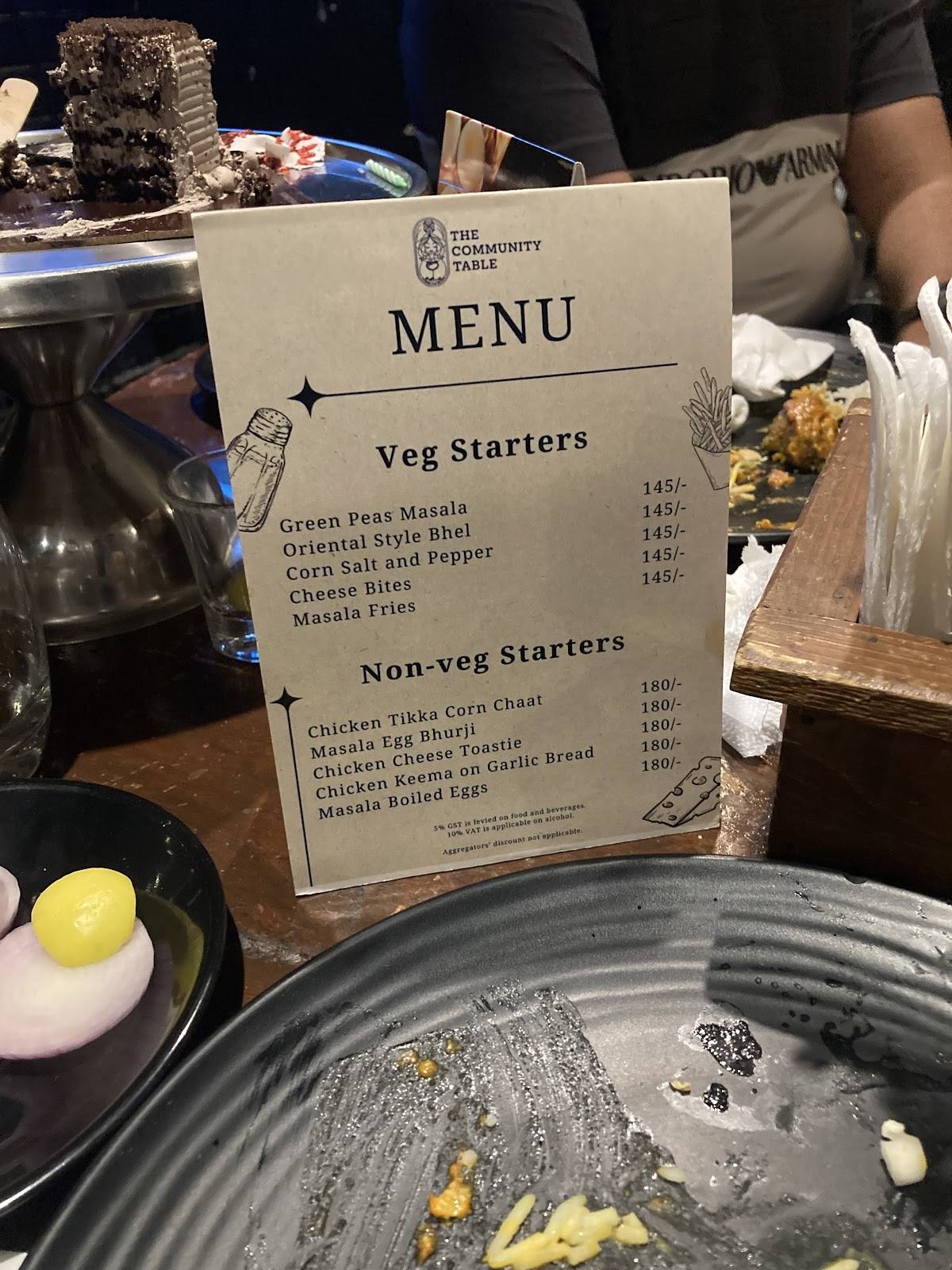 The Community Table menu