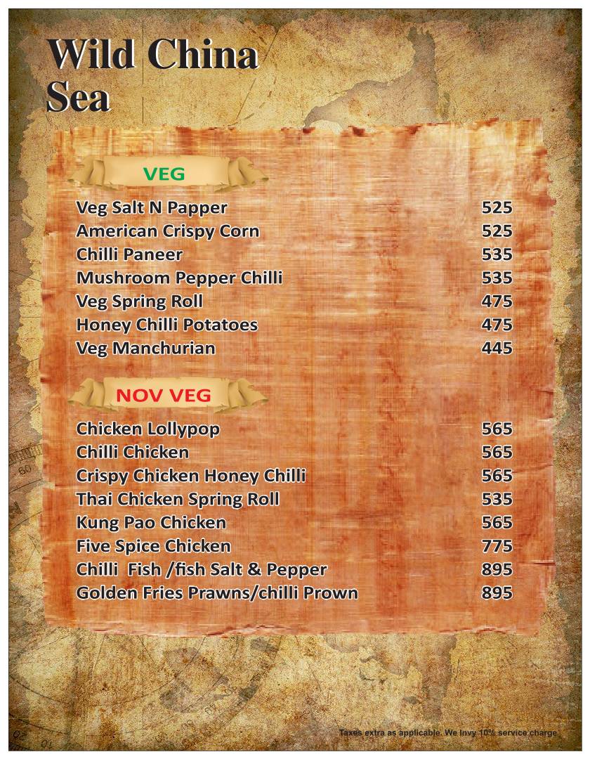 The Flying Dutchman , 5th Floor, Bhutani City Center Mall Noida Sector-32 menu