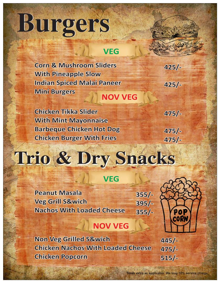 The Flying Dutchman , 5th Floor, Bhutani City Center Mall Noida Sector-32 menu