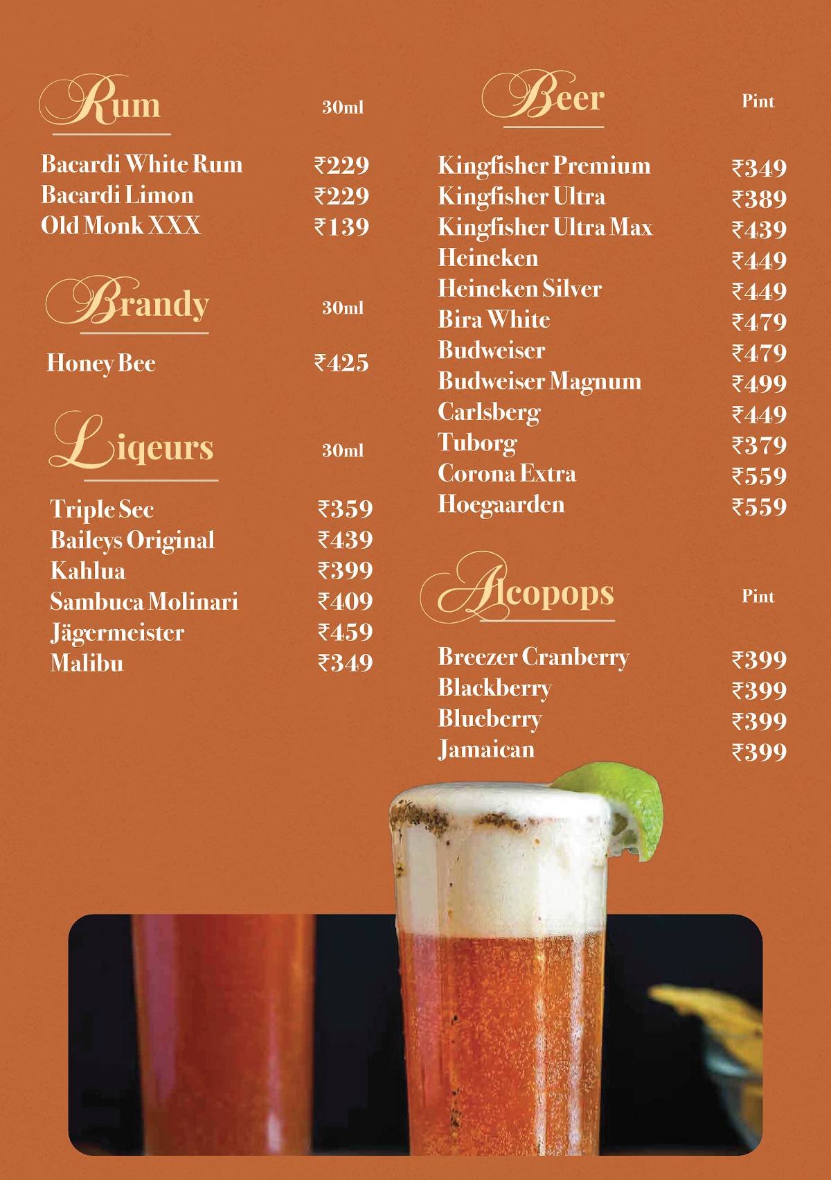 The Food Studio menu