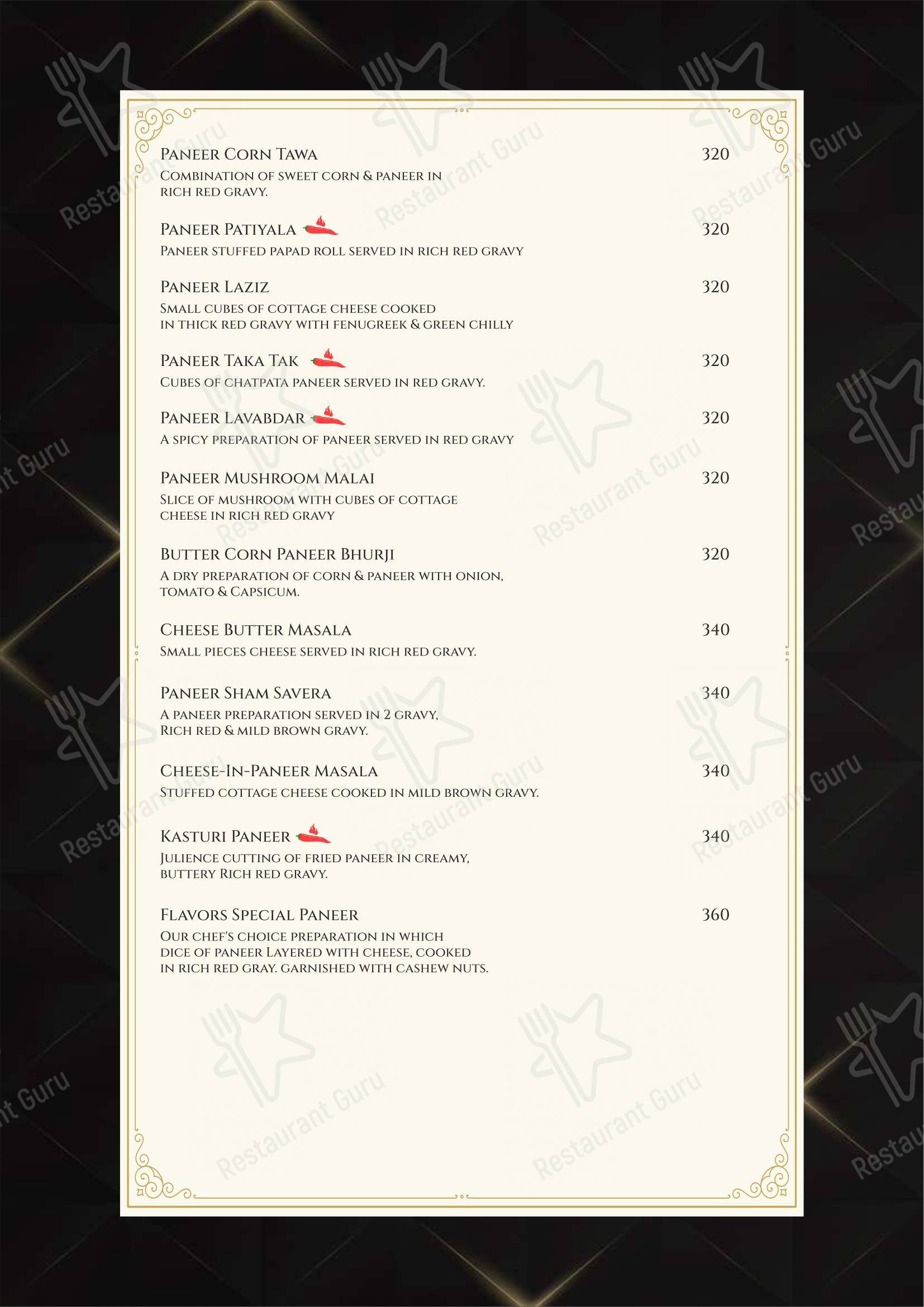 The Grand Flavors - Menu