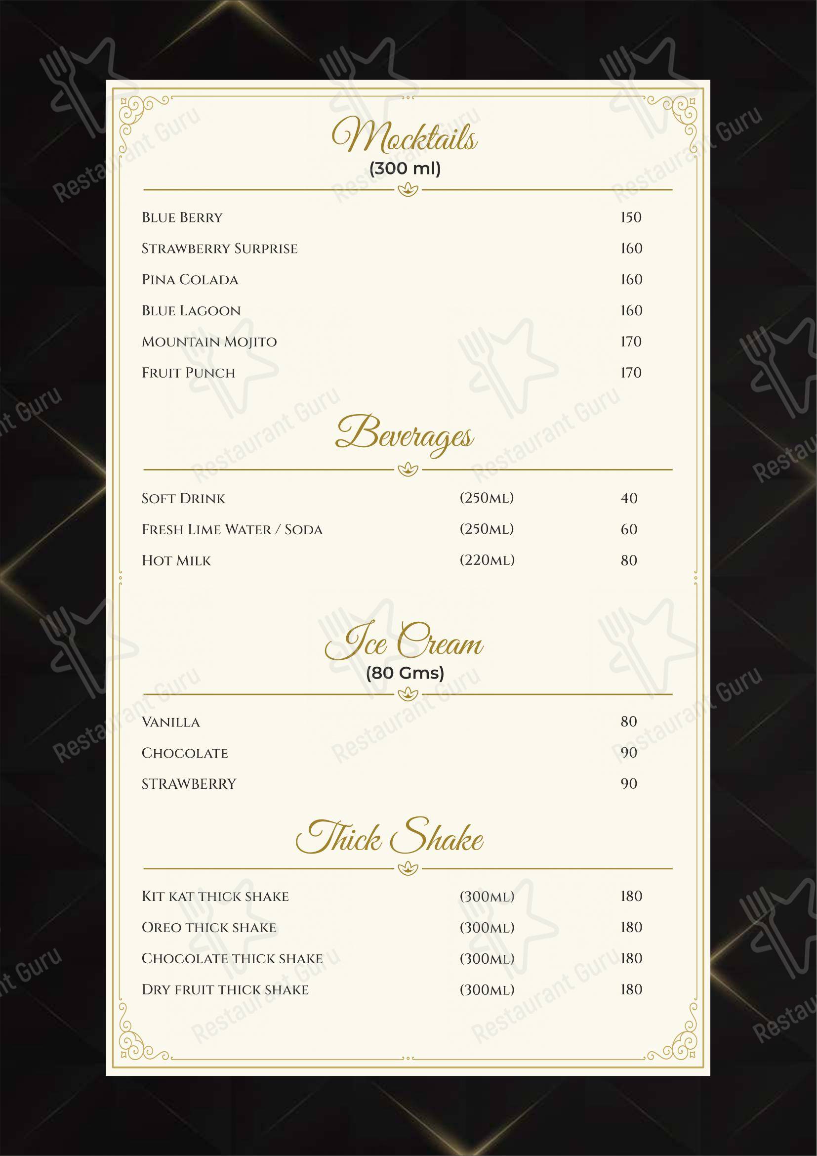 Menu for The Grand Flavors in Bhuj