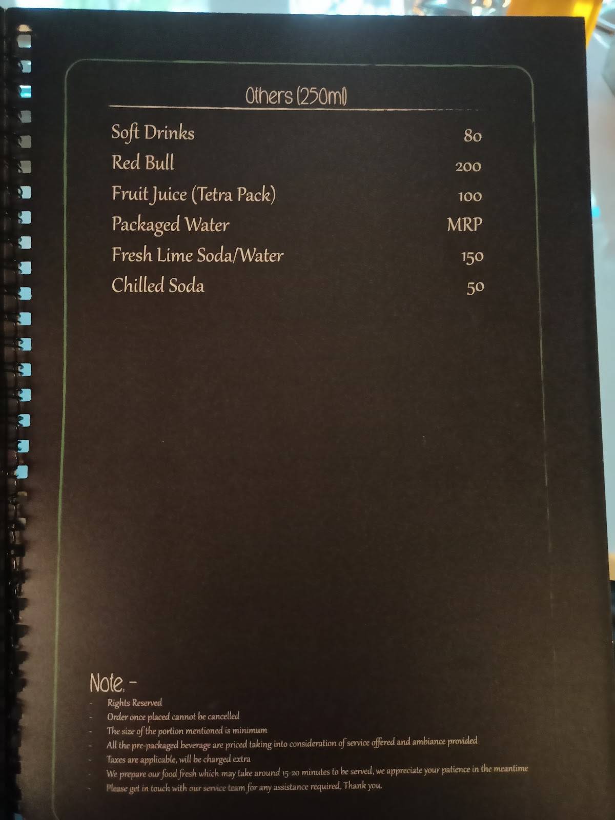 The House of Earthmonk menu