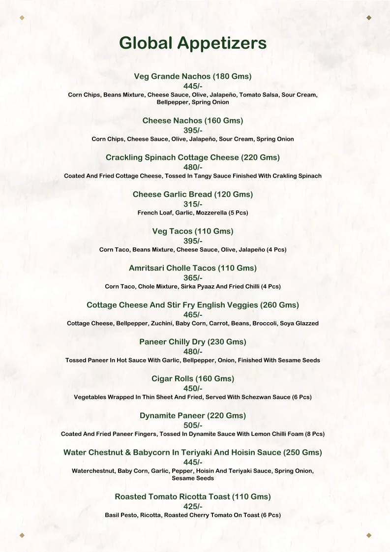 The House of Makeba - Veg Restaurant in Bhat, Ahmedabad menu