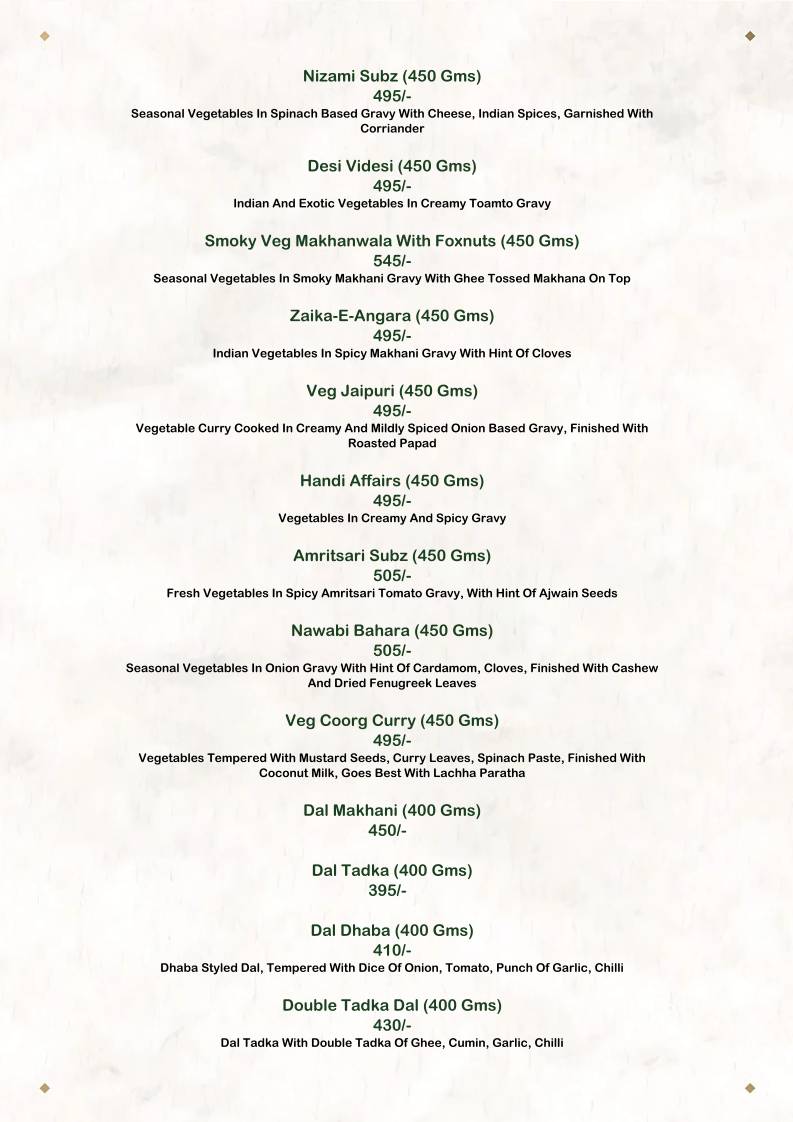 The House of Makeba - Veg Restaurant in Bhat, Ahmedabad menu