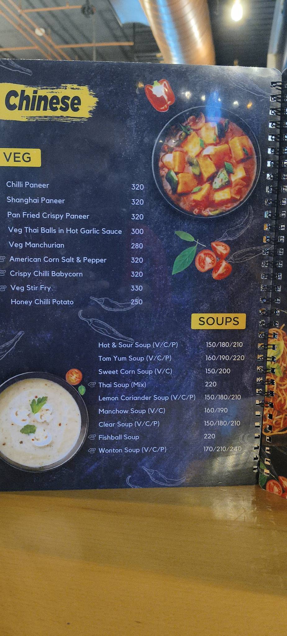 The Kochi Cookhouse menu