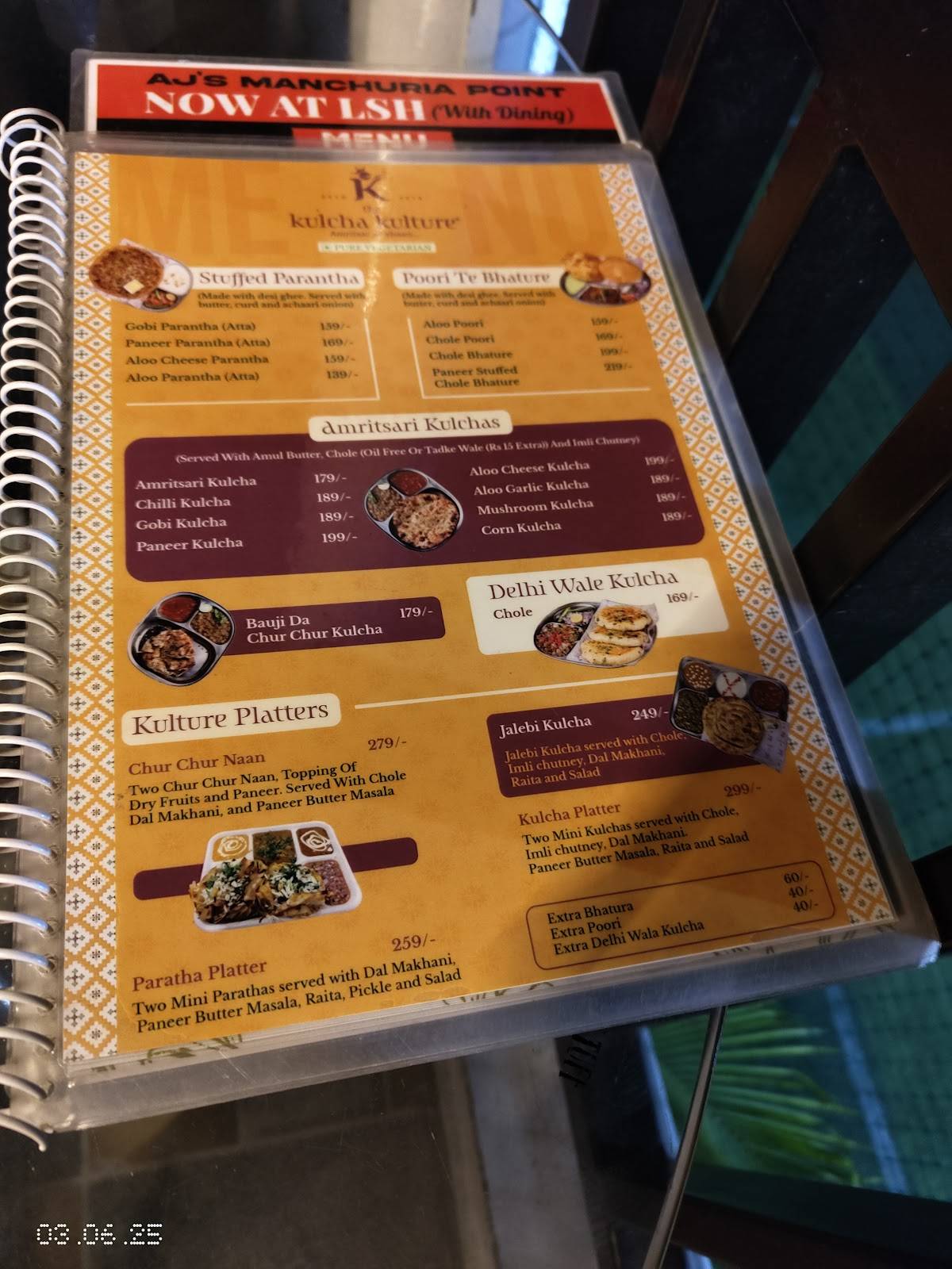 The Kulcha Kulture menu