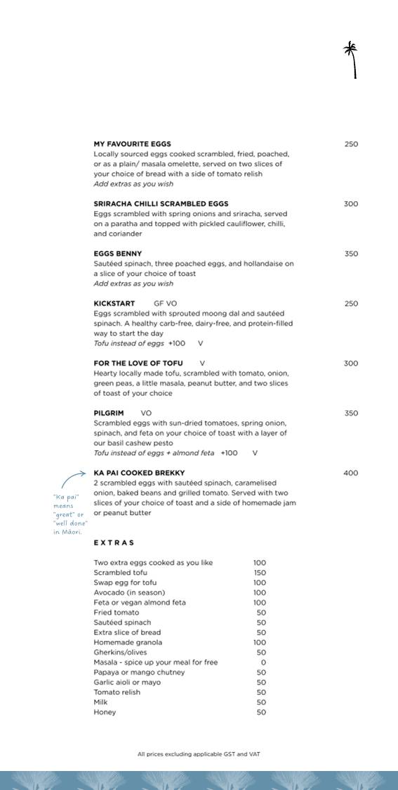 The Mill Cafe menu