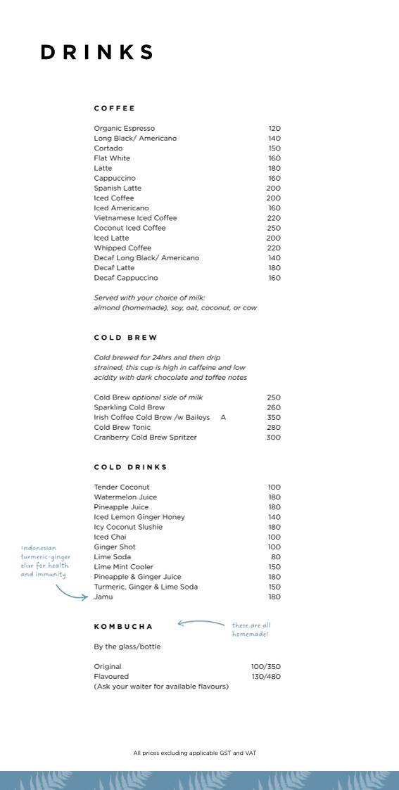 The Mill Cafe menu