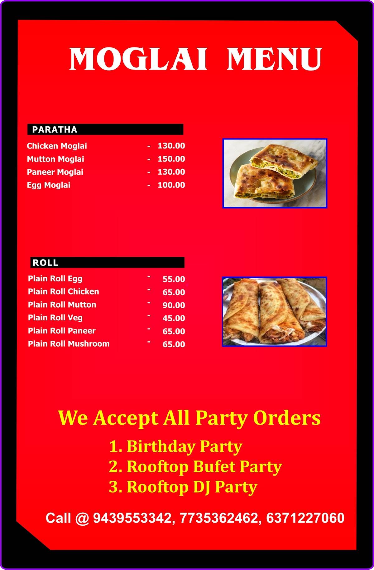 The Mom's kitchen and Cafe, Koelnagar menu
