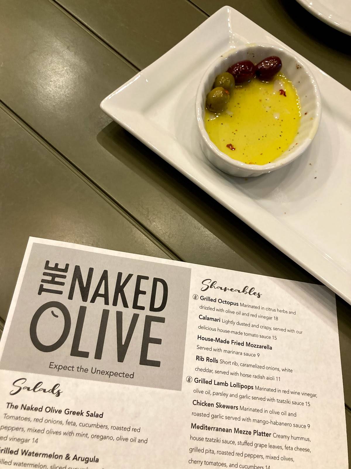 Menu at The Naked Olive restaurant, Kennett Square