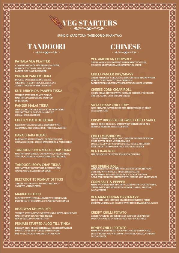 The Patiala Kkitchen - best restaurant in noida Punjabi restaurant in noida family restaurant in noida menu