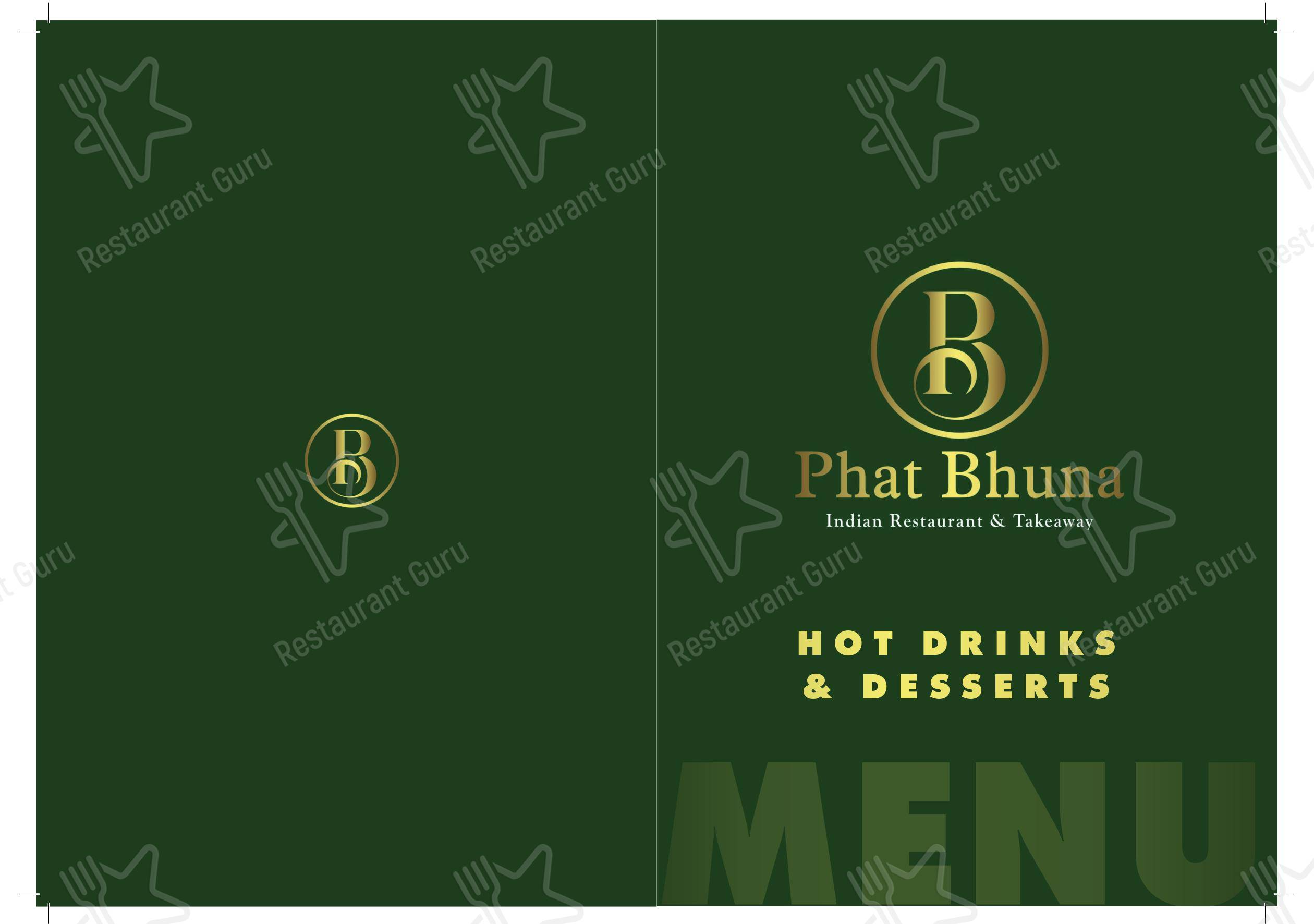 Menu at Phat Bhuna Paisley restaurant, Paisley