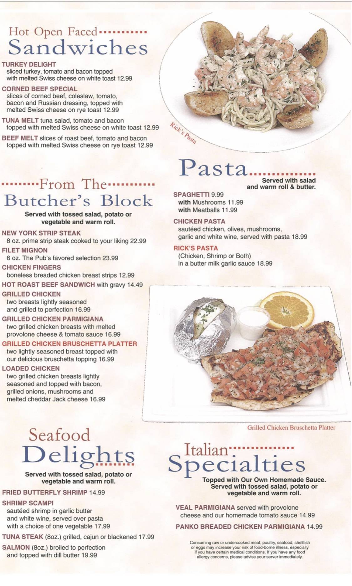 Menu at The Pub Neighborhood Grill & Bar, Quakertown