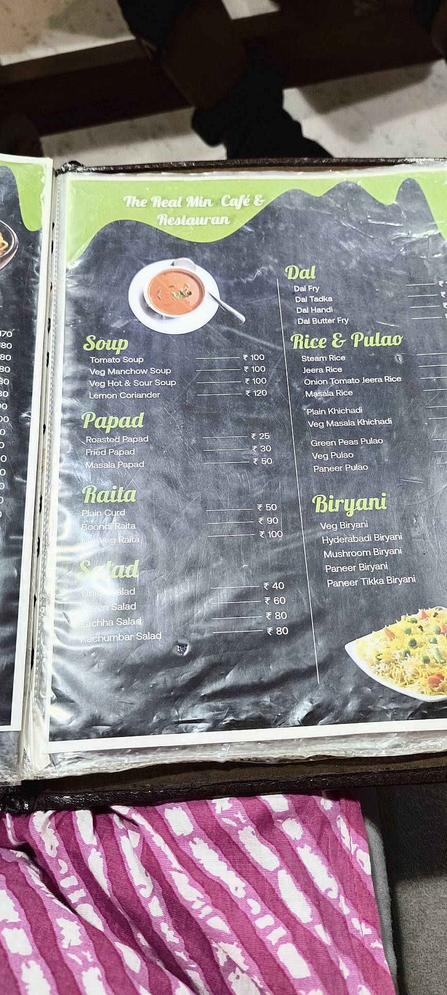 The Real Mint Cafe & Restro menu