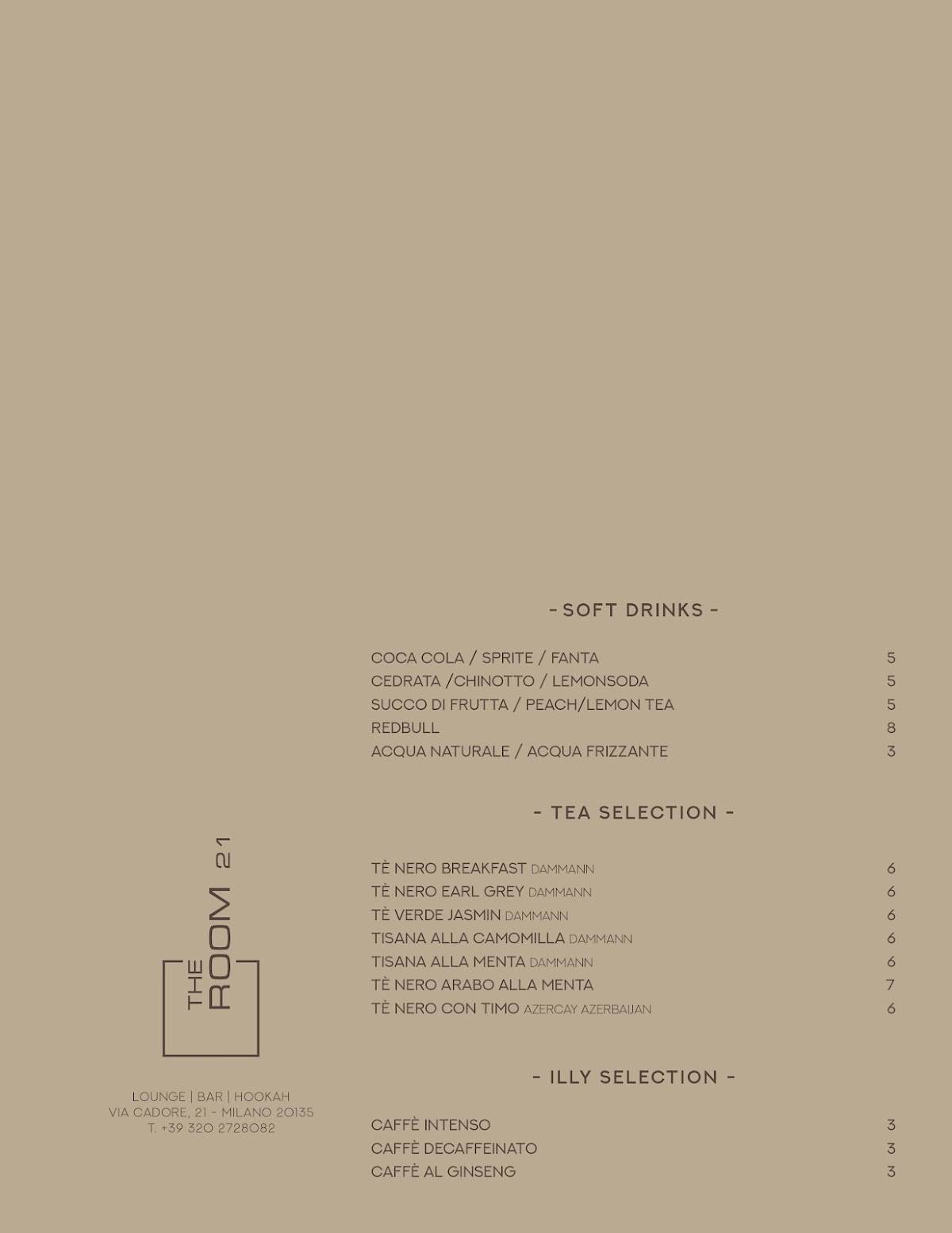 Menu di The Room21 