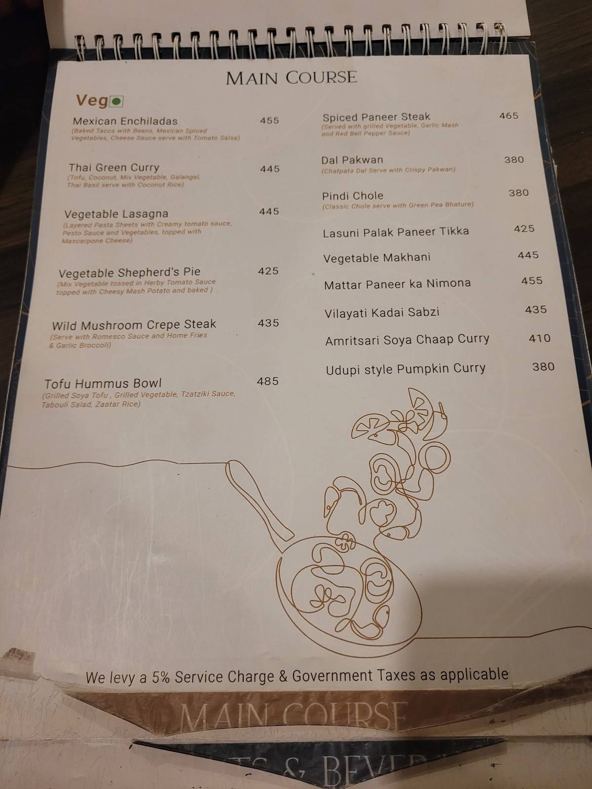 The Rustle Nest menu