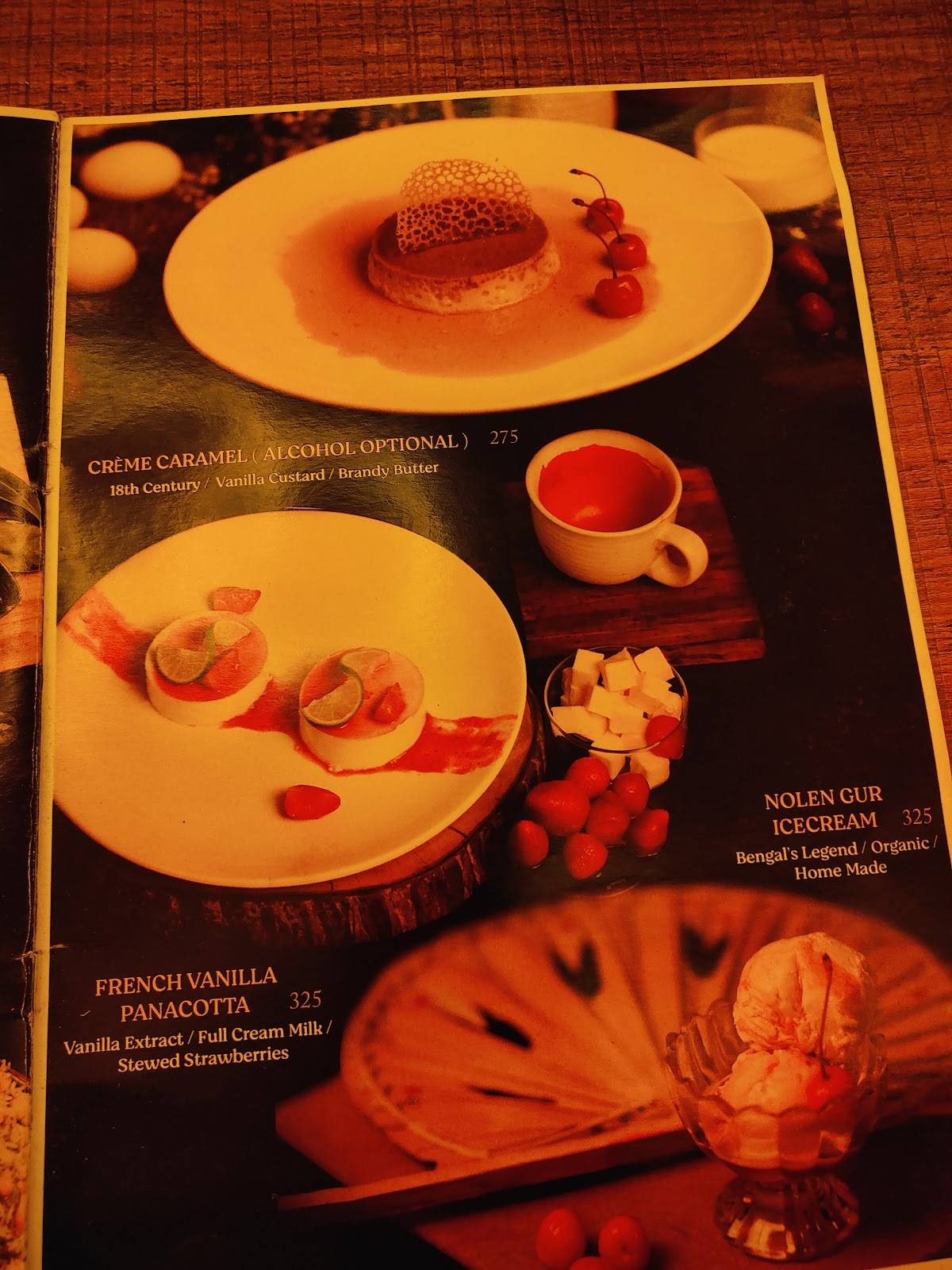The Saffron Tree menu