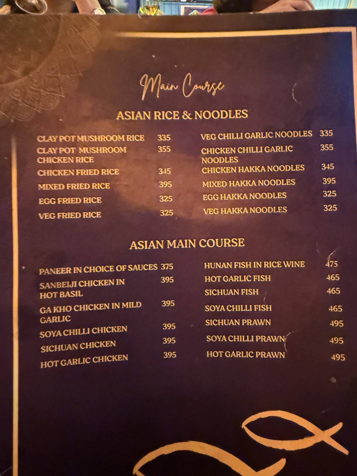 The Saffron Tree menu
