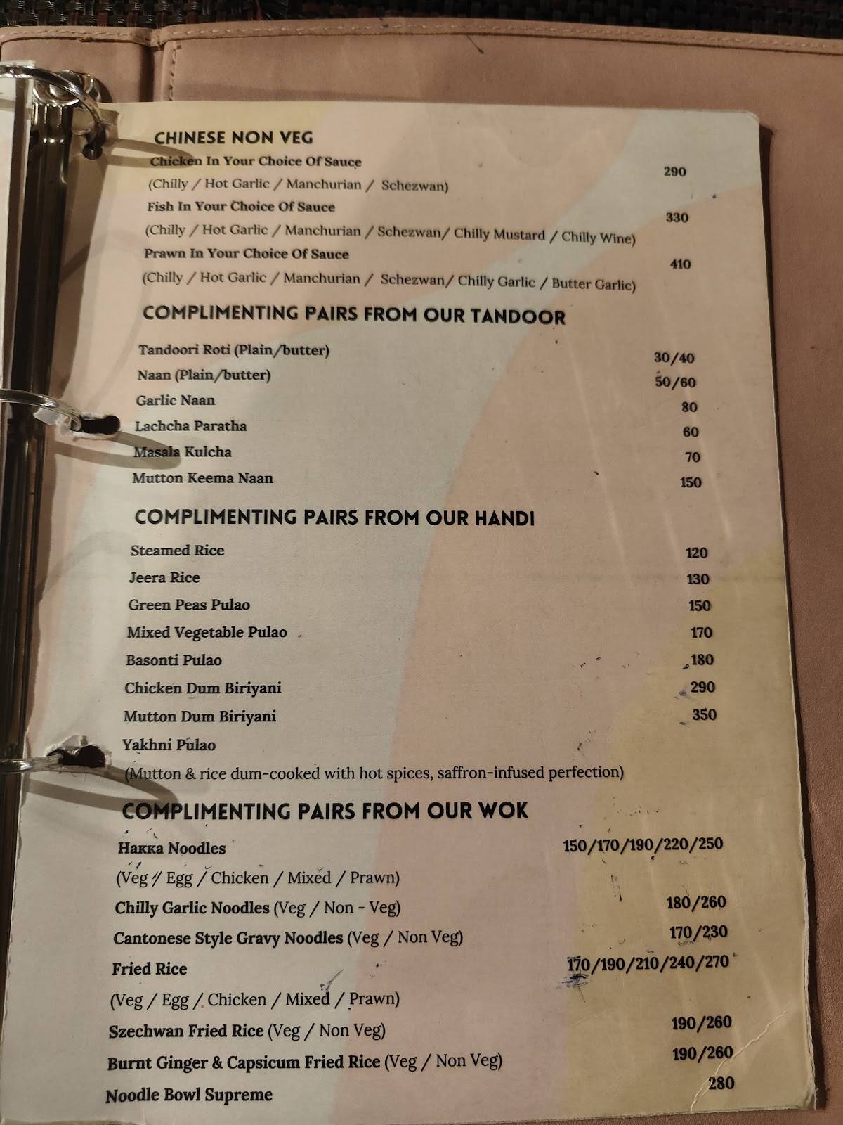 The Social Klub menu