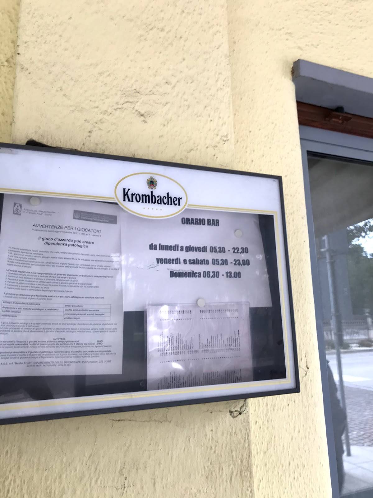 Menu di Bar Allo Sport Di De Sabbata Mauro & C. Snc 