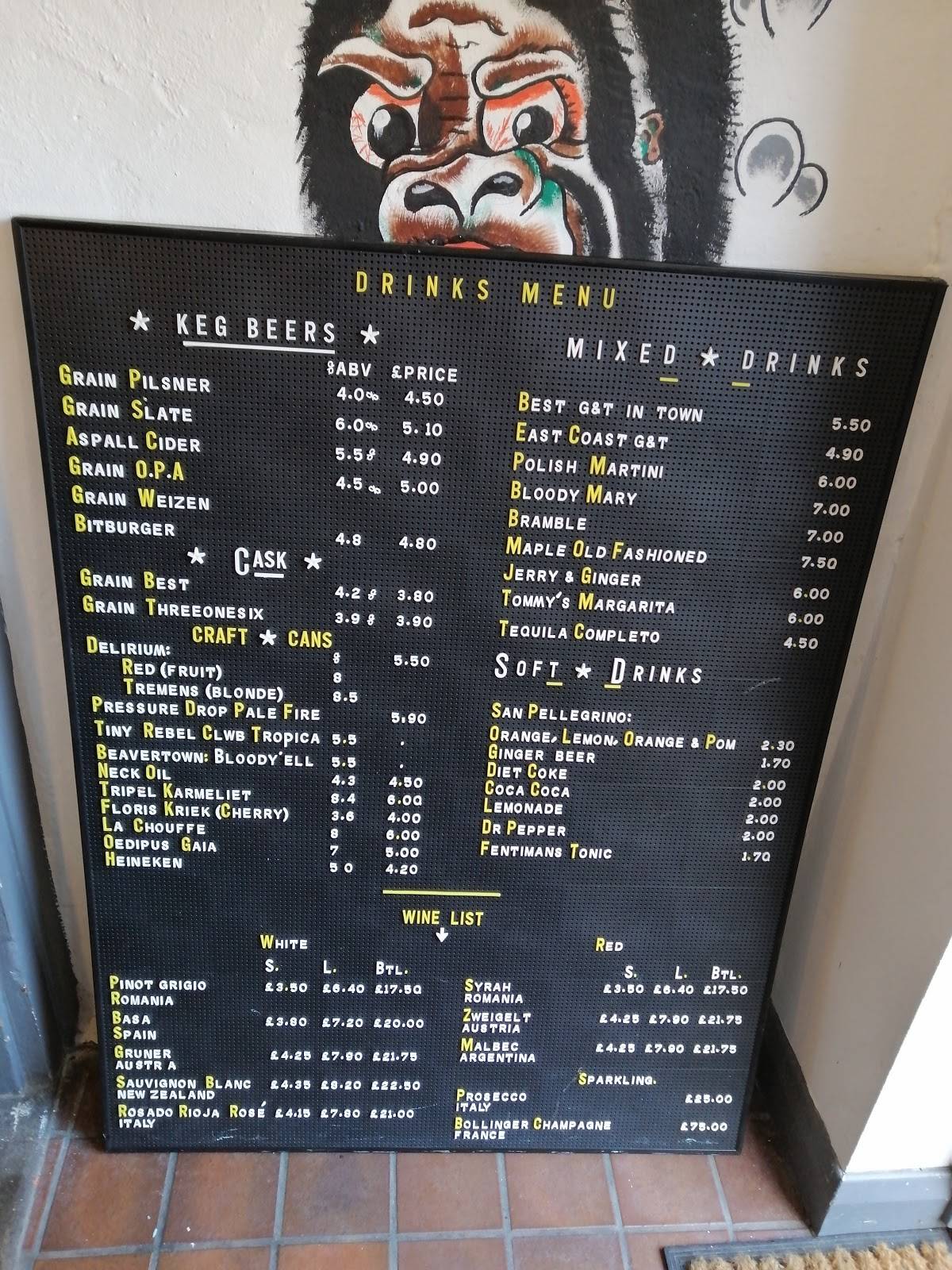 Menu at The Spread Eagle pub & bar, Ipswich