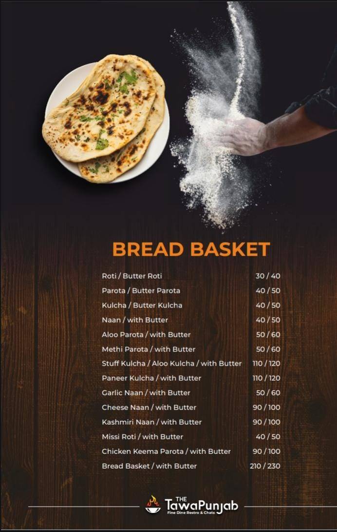 The Tawa Punjab menu