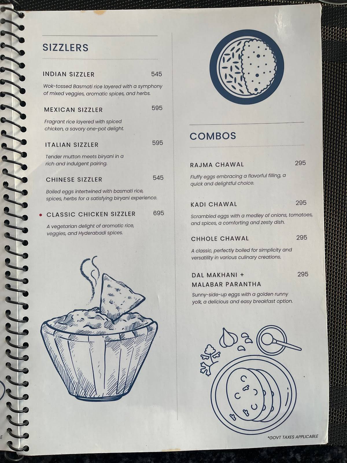The Toast House menu