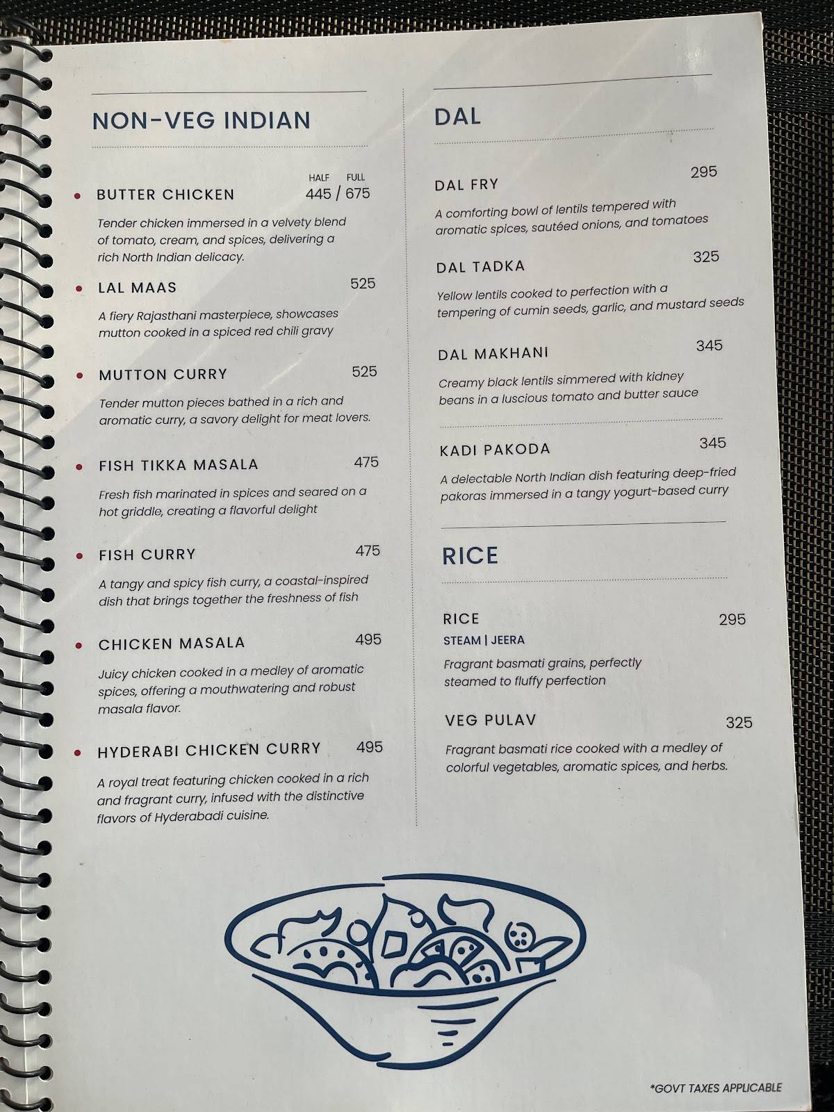 The Toast House menu