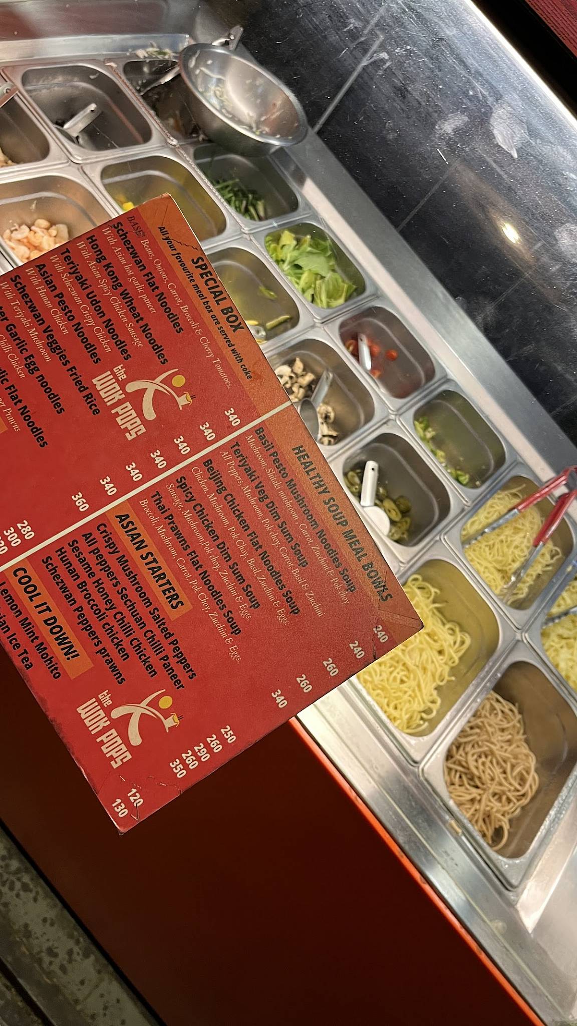 The Wok Pops menu