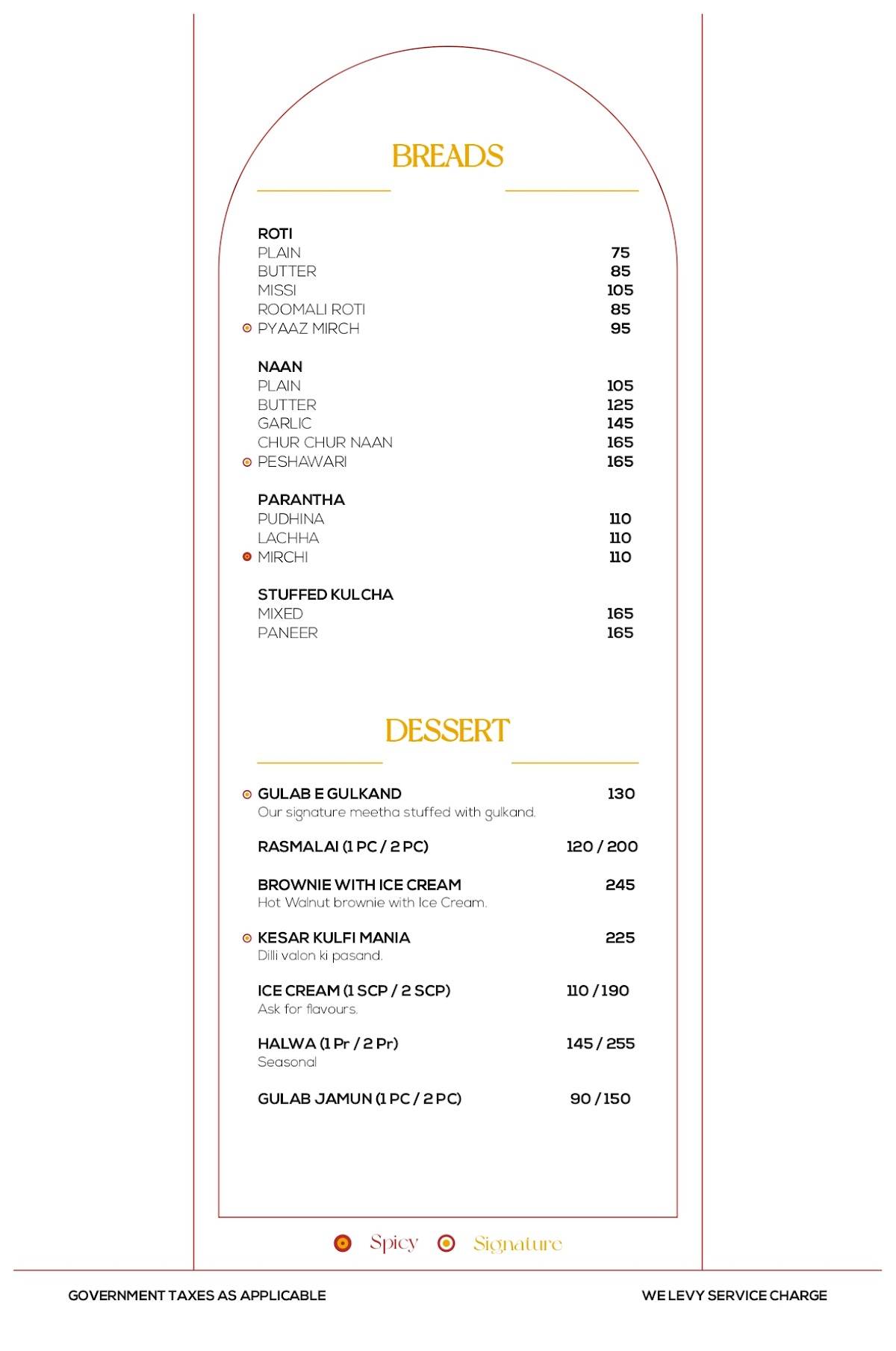 The Yellow Chilli - Gaur City Mall menu