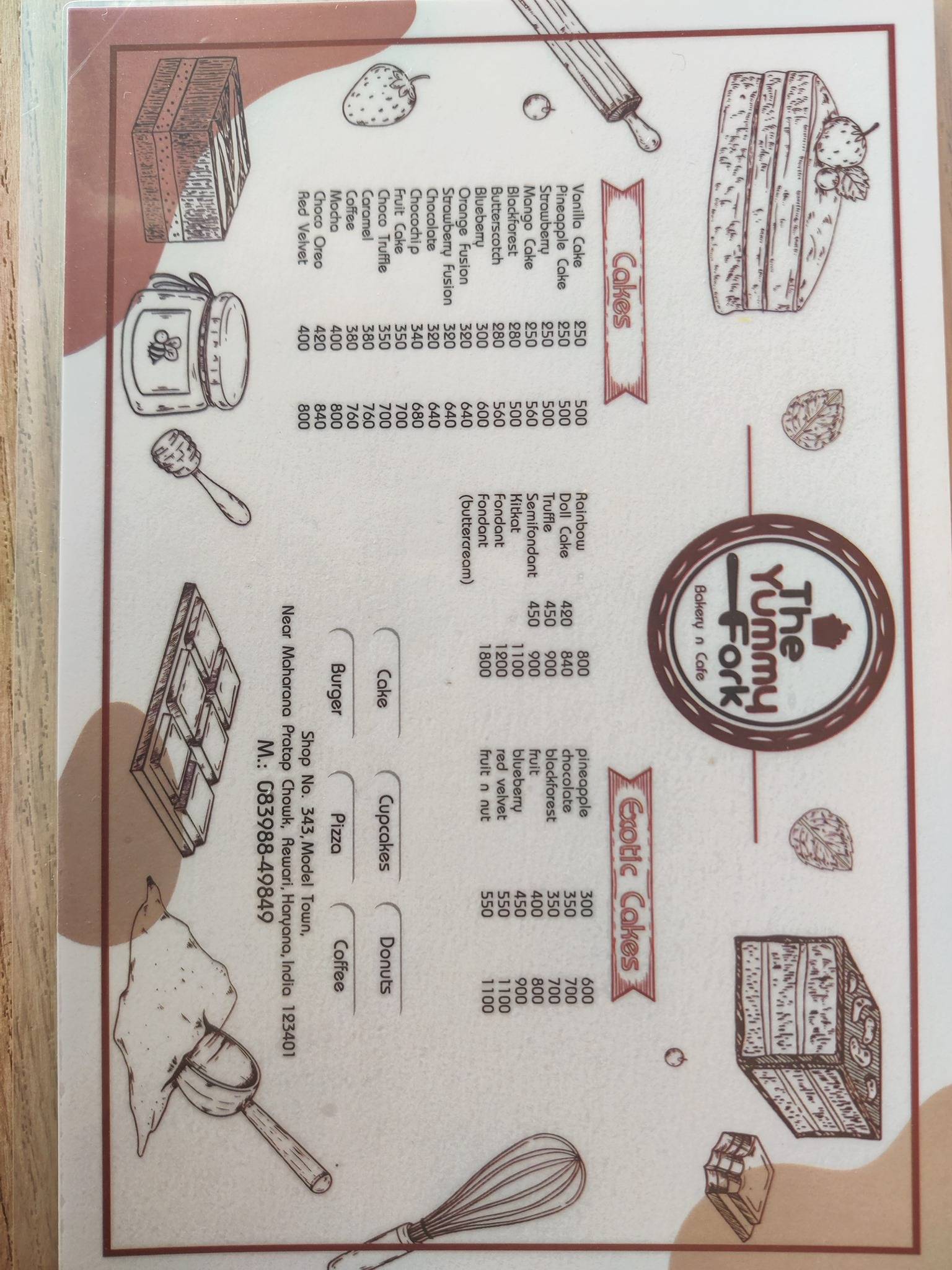 The Yummy Fork (bakery n cafe) menu