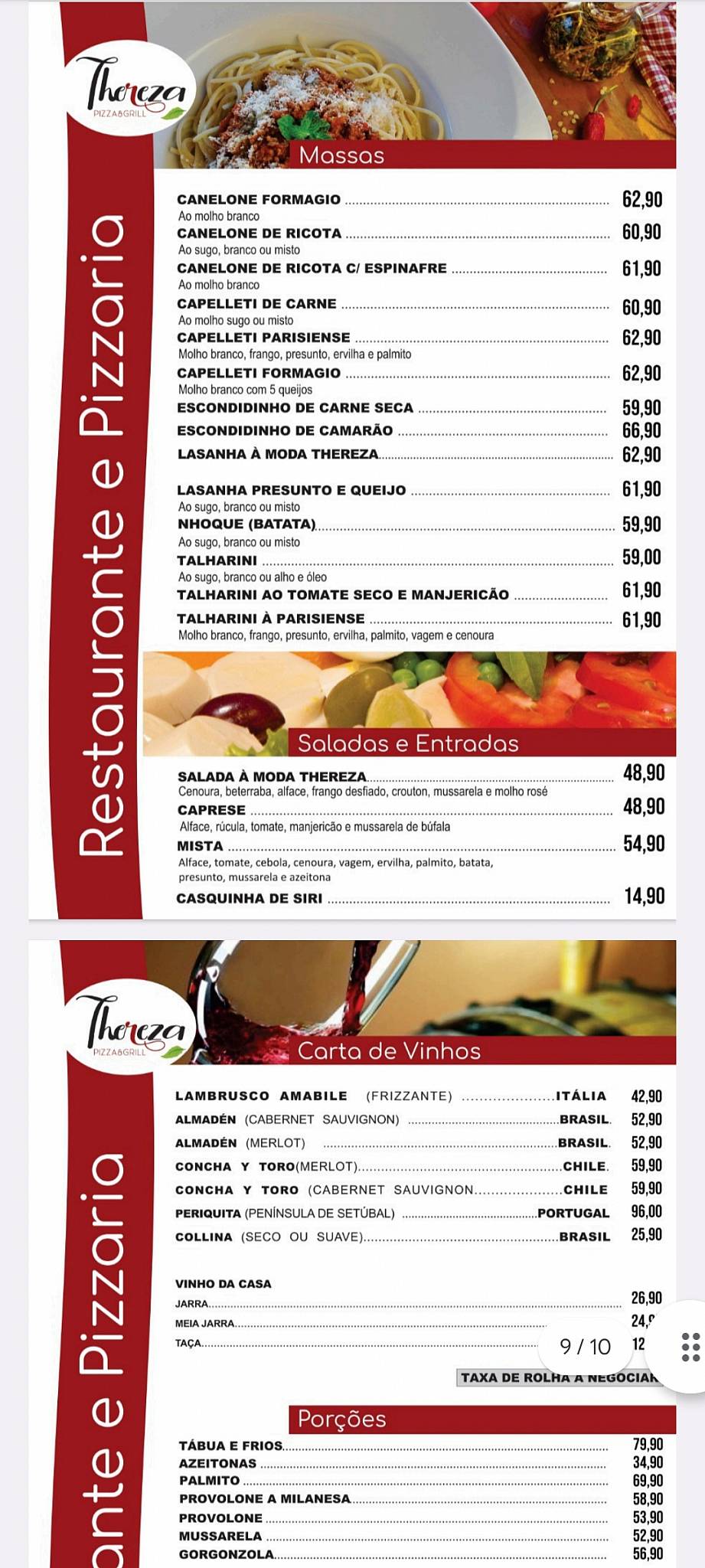 Thereza Pizza & Grill cardápio