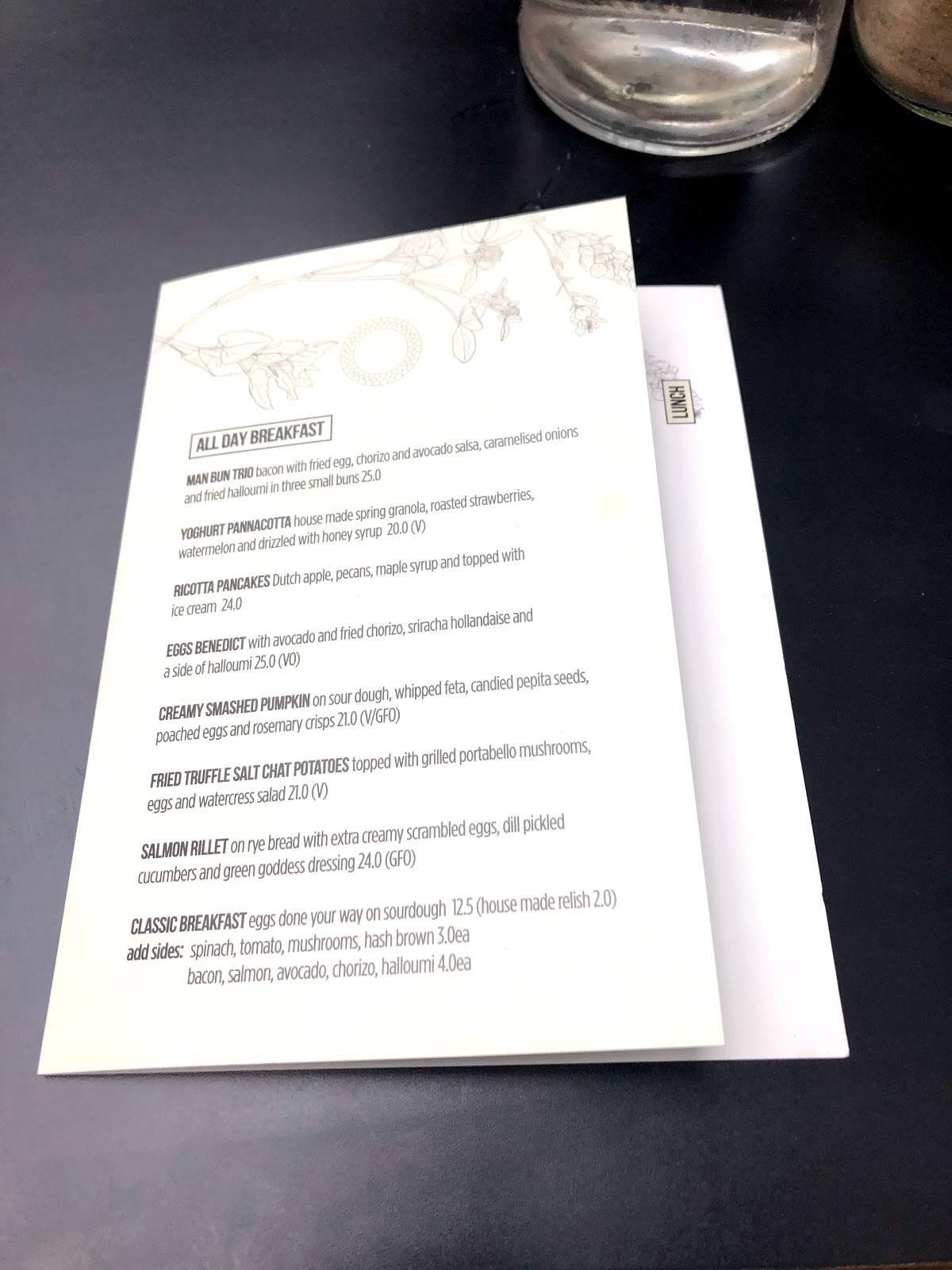 Menu at Thirty Three Cups restaurant, Ulverstone