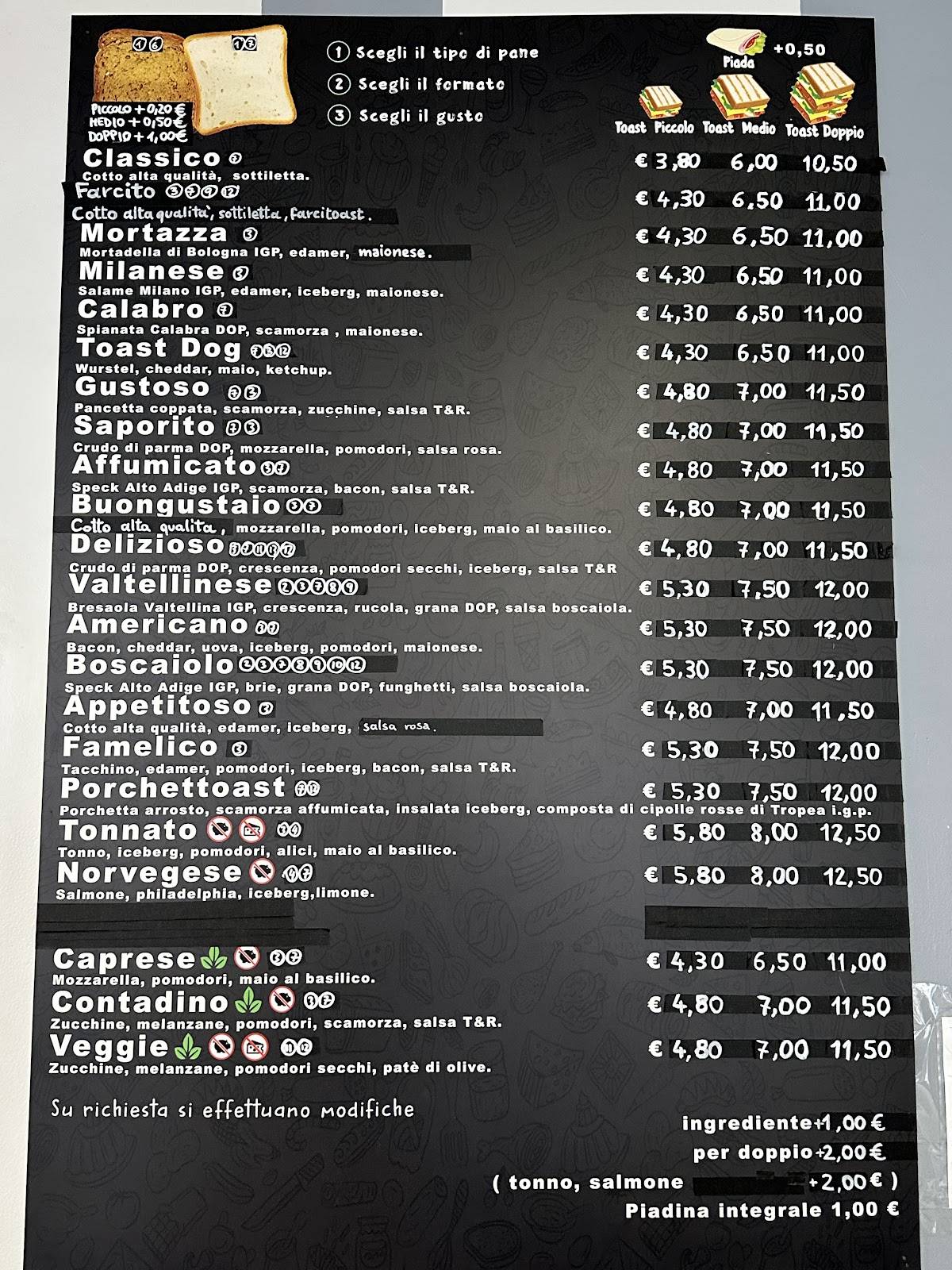 Menu di Toast & Roll 