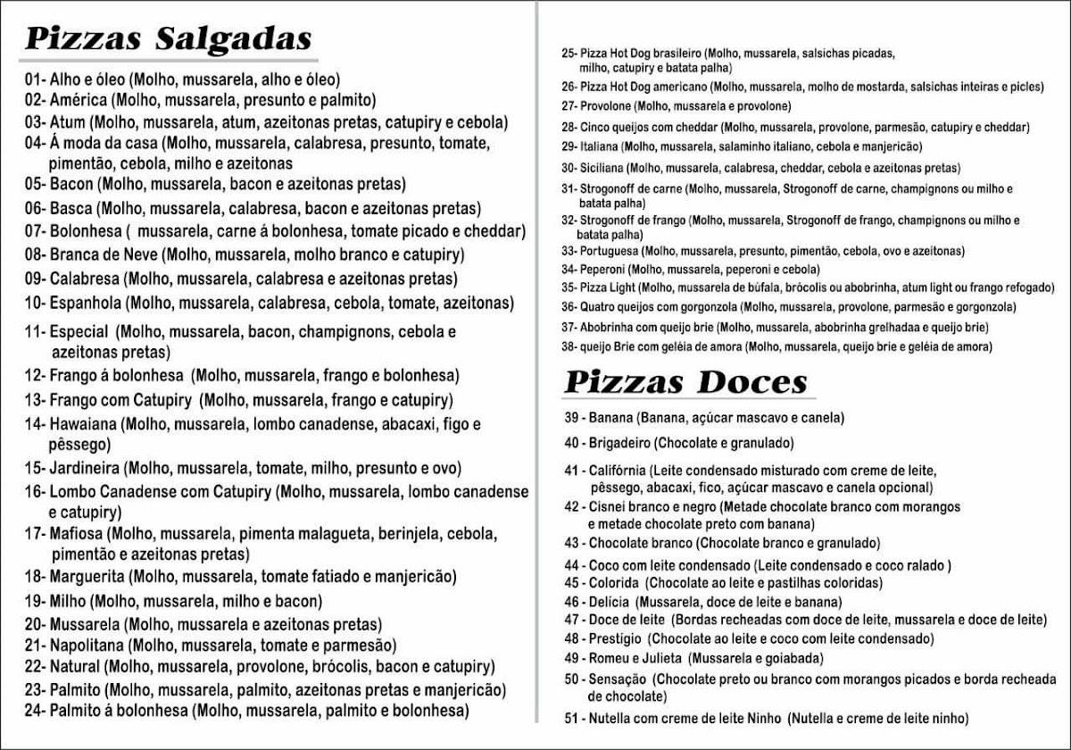 Top Pizza - Lagoa Santa cardápio