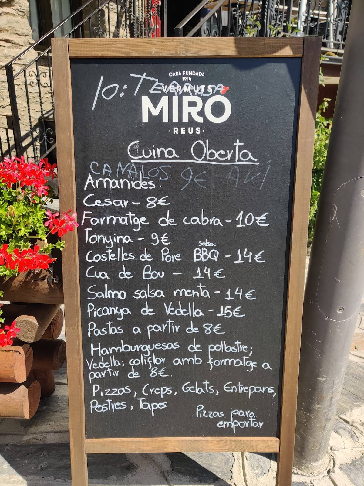 Menu de Topic Restaurant (Ordino)