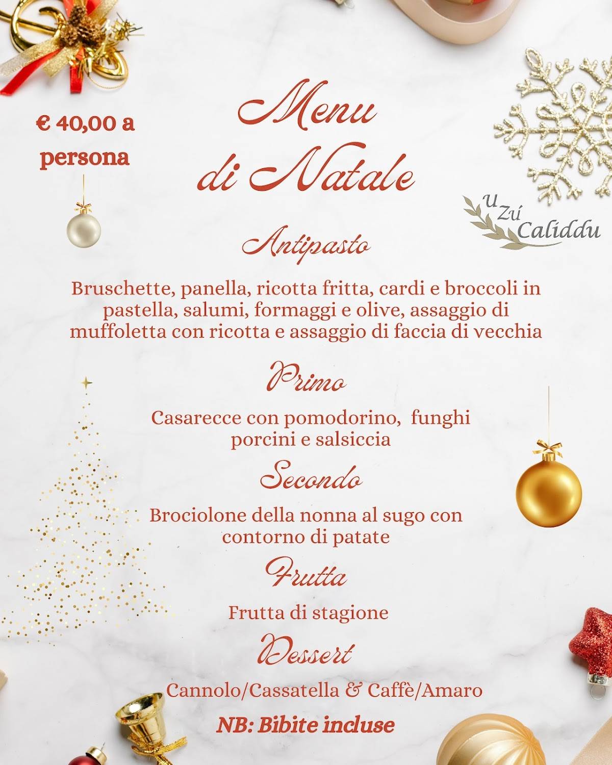 Menu di U Zú Caliddu 