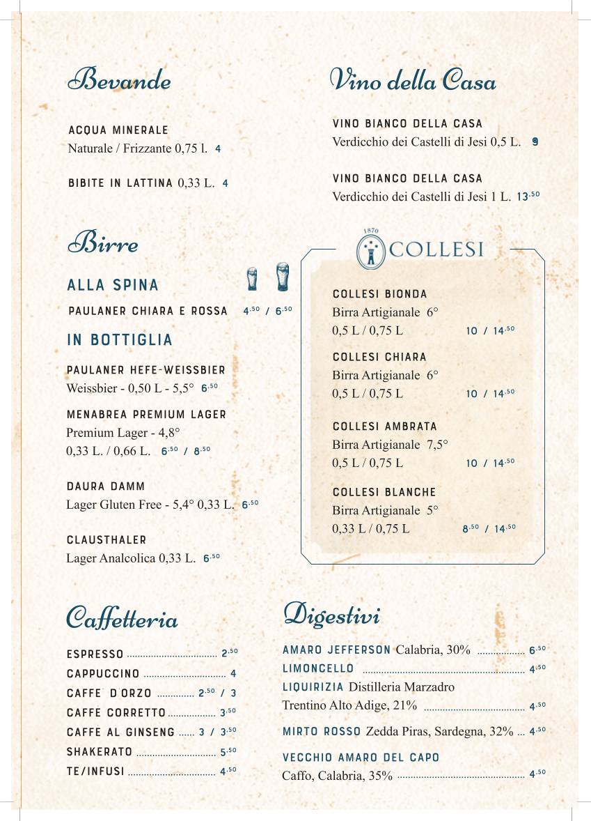 Menu di Trampolines Cucina di mare, ristoratori dal 1963 