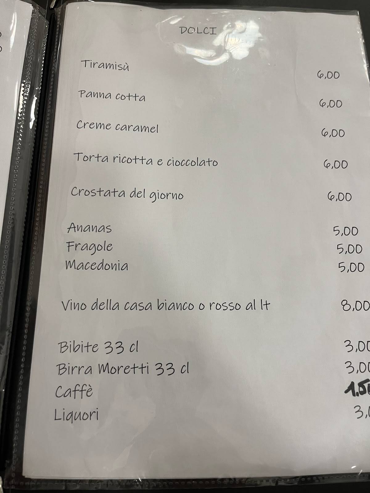 Menu di Trattoria Ai Villini 