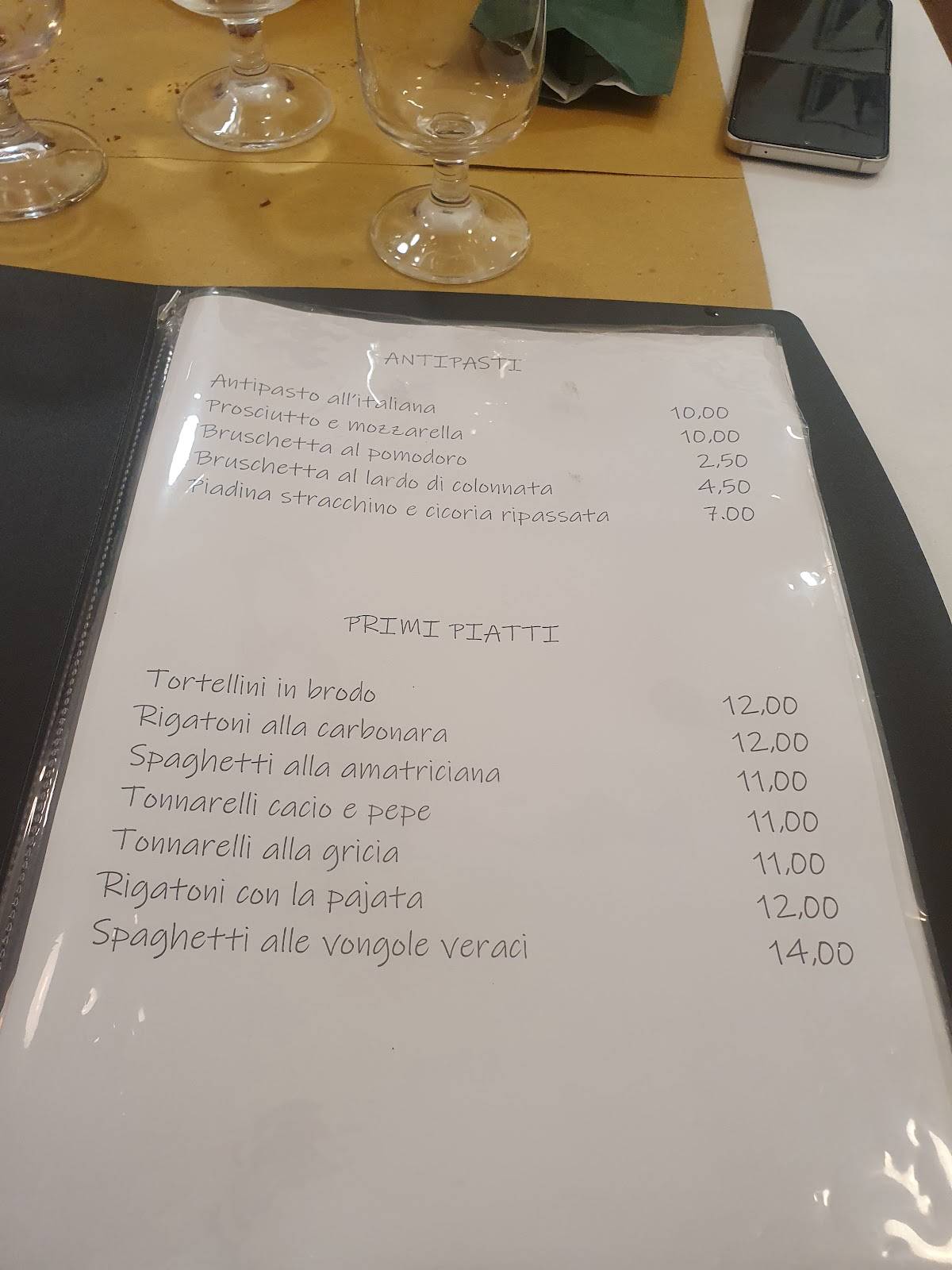 Menu di Trattoria Ai Villini 