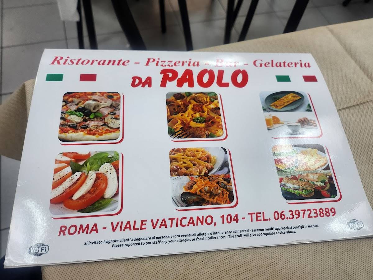 Menu di Trattoria Da Paolo 