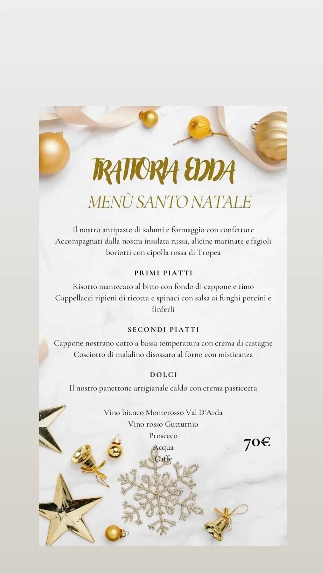 Menu di Trattoria Edda 