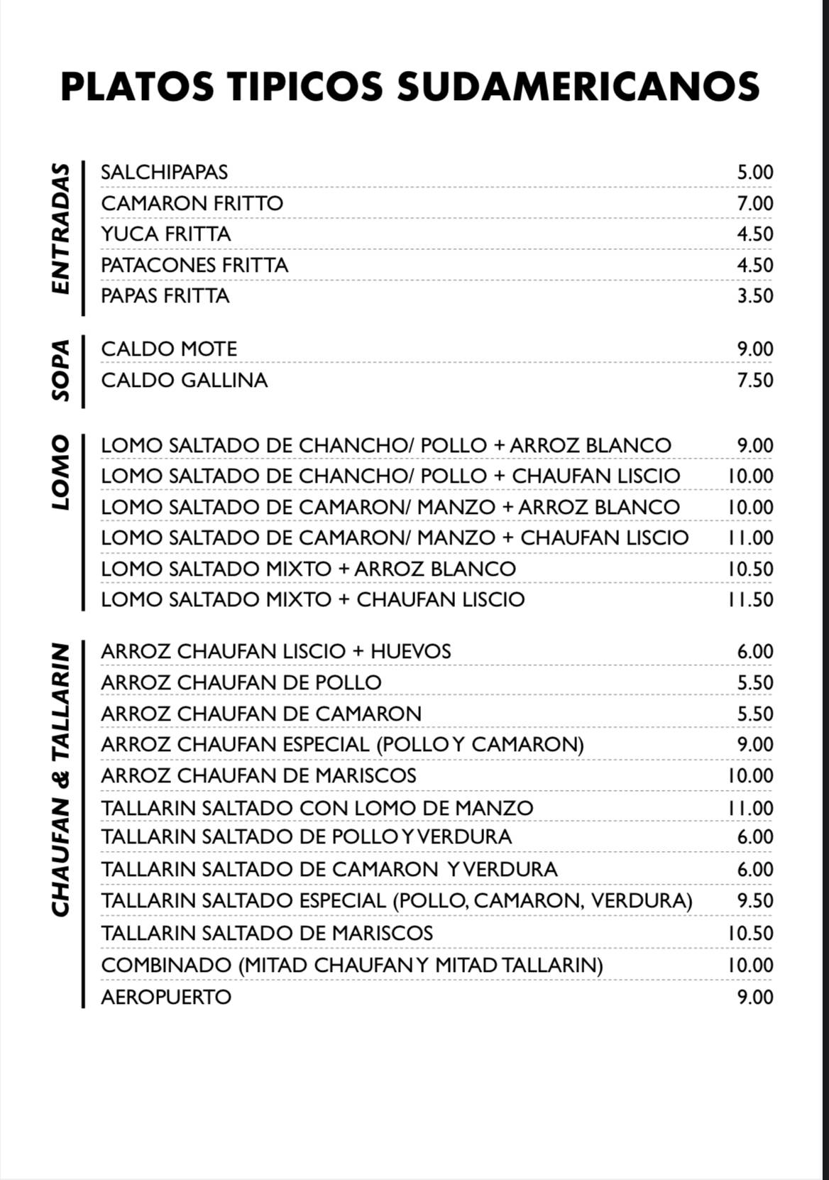 Menu di Trattoria Giada 