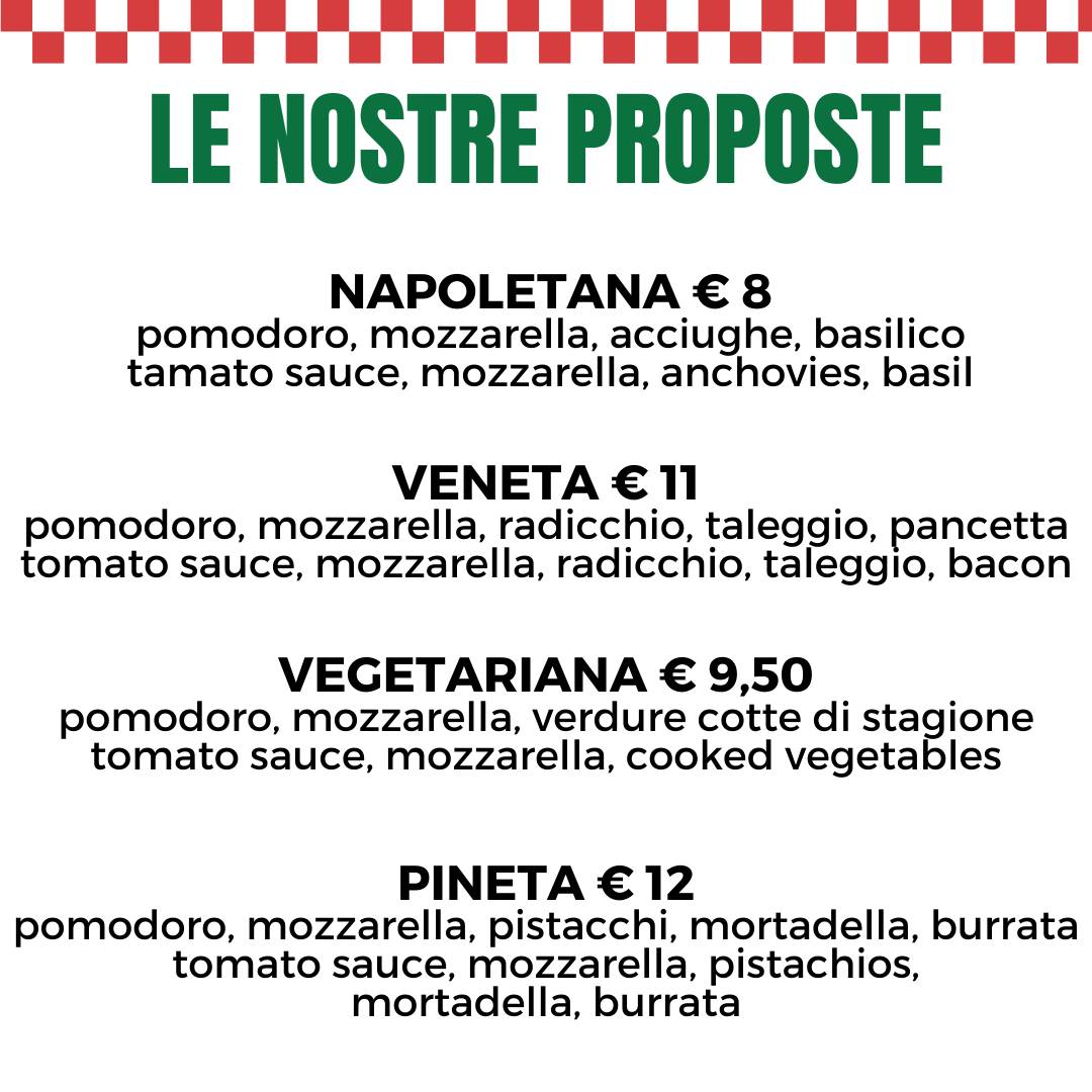 Menu di Trattoria La Pineta 