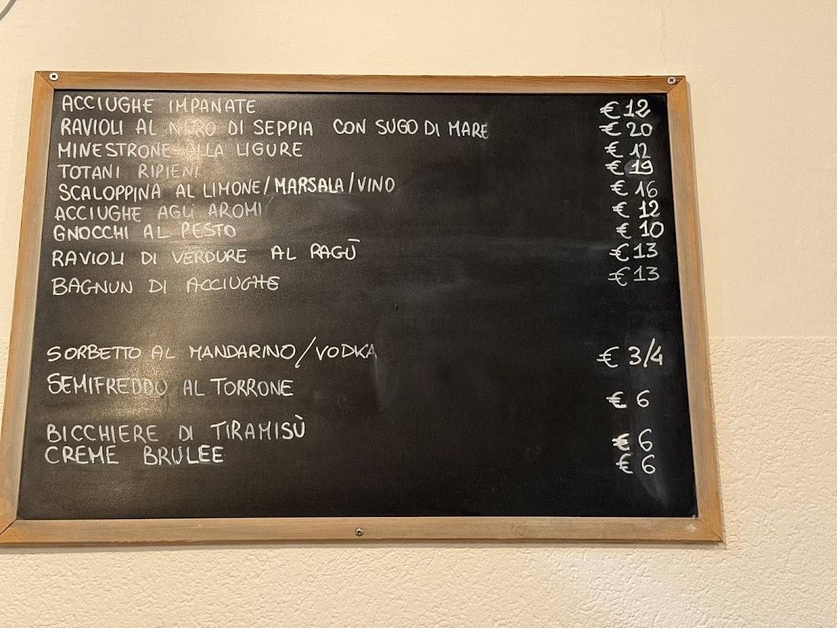 Menu di Trattoria Gnabbri 